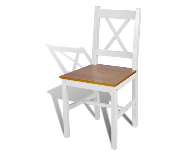 Kuhinjske stolice, 2 kom., bijele, borovo drvo