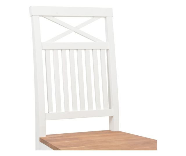 Kuhinjske stolice, 2 kom., bijele, masivno hrastovo drvo