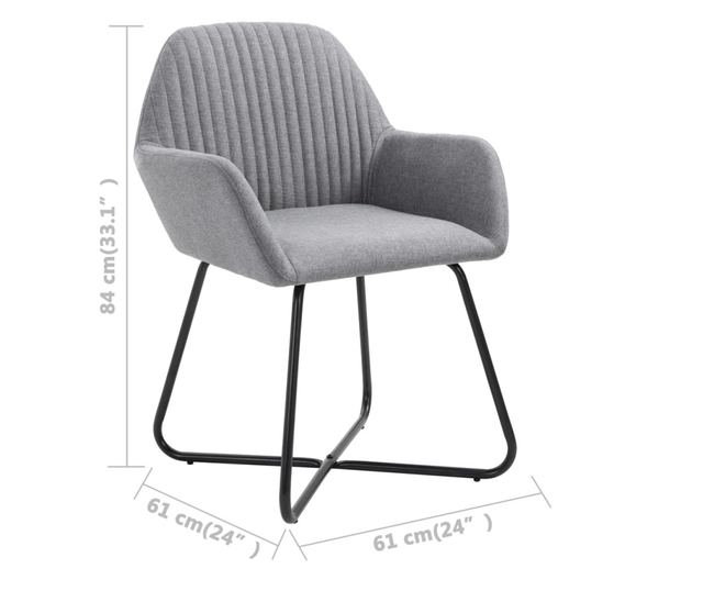 Jedilni stoli 2 kosa svetlo sivo blago