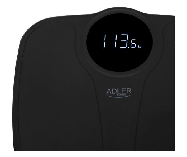 Дигитален кантар Adler AD 8172B, 180 кг, LED дисплей, 34х31 см, Автоматично изключване, Черен