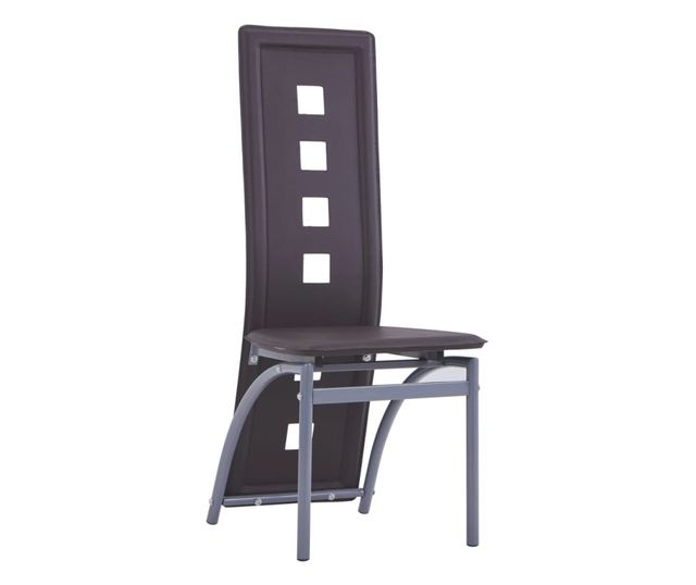 Stolice za kuhinju, 4 kom., smeđa, ekološka koža