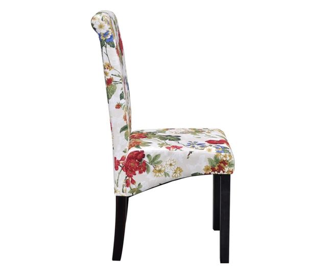 Kuhinjski stoli, 6 kosov, večbarvni, tekstilni material