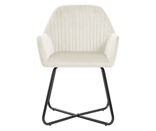 Kuhinjski stoli, 6 kosov, krem, žamet