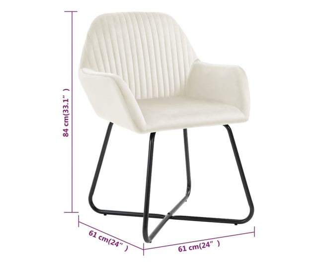 Kuhinjski stoli, 6 kosov, krem, žamet