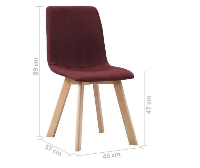 Kuhinjske stolice, 2 kom., vinsko crvena, tkanina