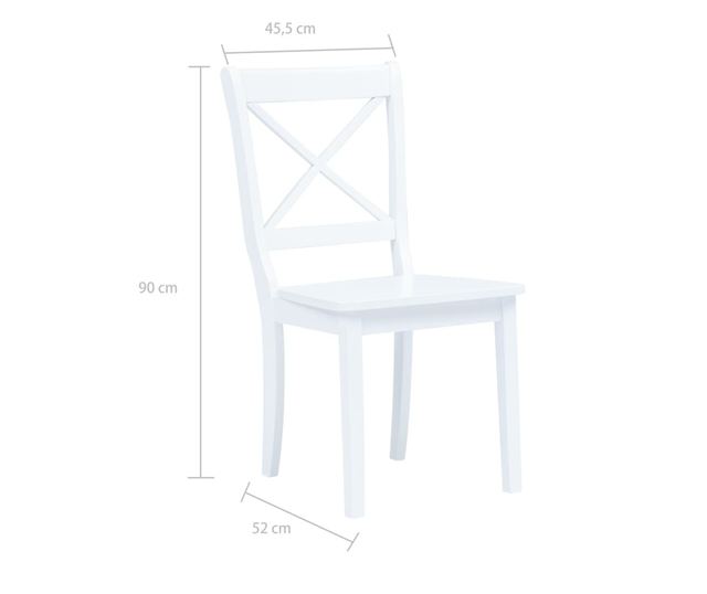 Kuhinjske stolice, 4 kom., bijele, masivno drvo hevea