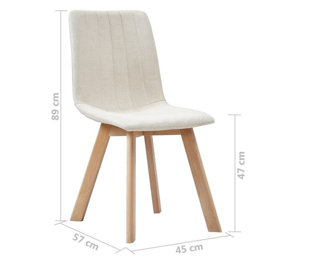 Stolice za blagovaonicu, 4 kom., krem, tekstilni materijal