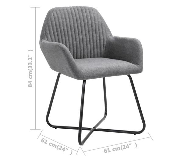 Kuhinjske stolice, 4 kom., tamno siva, tekstil