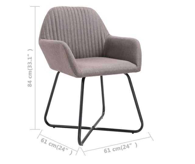 Kuhinjske stolice, 4 kom., sivo taupe, tekstilni materijal