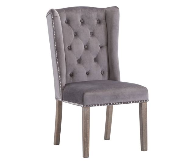 Kuhinjski stoli, 4 kosi, sivi, žamet