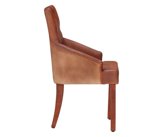 Stolice za kuhinju, 4 kom., smeđe, prirodna kozja koža