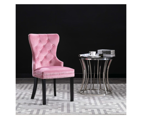 Blagovaonske stolice 4 kom ružičaste baršunaste