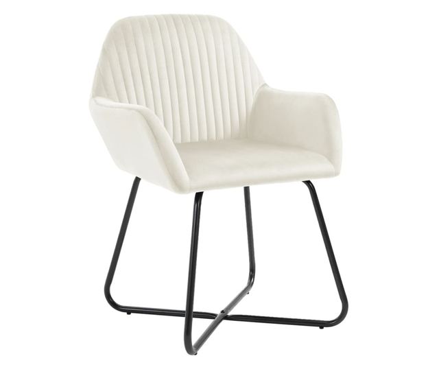 Kuhinjski stoli, 6 kosov, krem, žamet