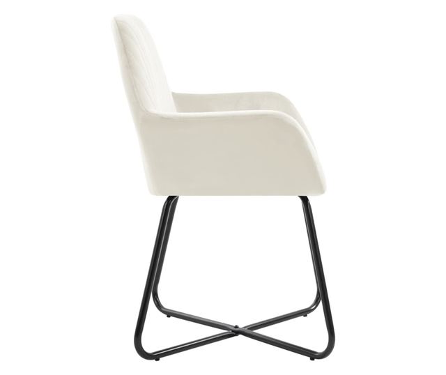 Kuhinjski stoli, 6 kosov, krem, žamet