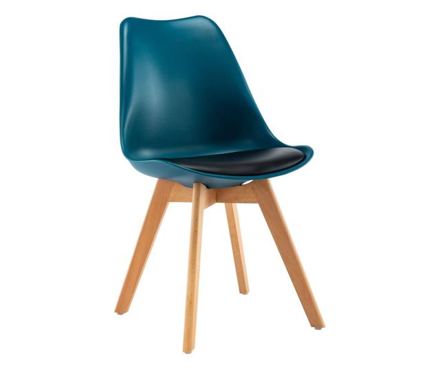 Stolice za blagovaonicu, 4 kom., tirkizna i crna, umjetna koža