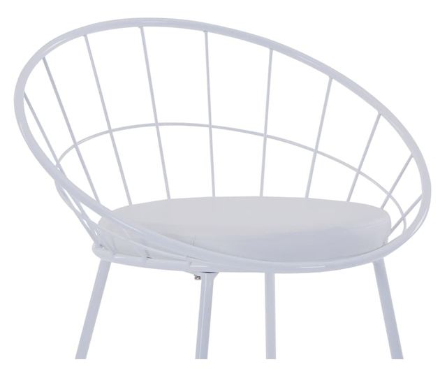 Kuhinjske stolice, sjedalo od umjetne kože, 2 kom., bijele, čelik