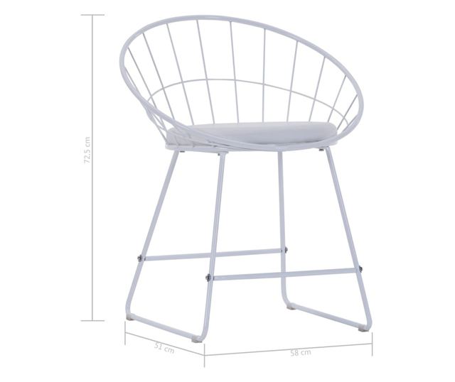 Kuhinjske stolice, sjedalo od umjetne kože, 2 kom., bijele, čelik