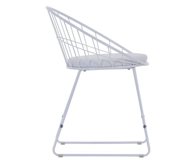 Kuhinjske stolice, sjedalo od umjetne kože, 2 kom., bijele, čelik