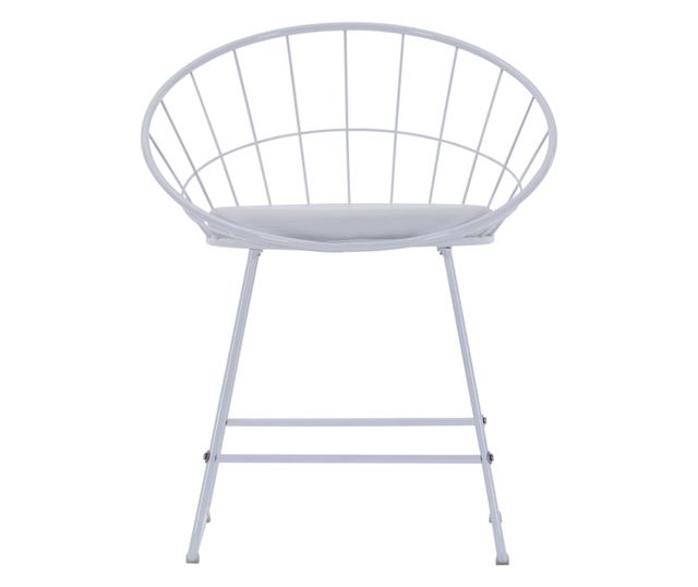 Kuhinjske stolice, sjedalo od umjetne kože, 2 kom., bijele, čelik