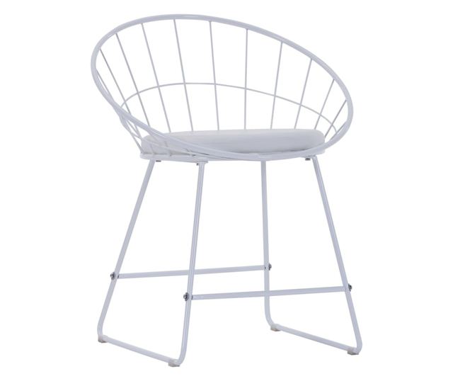 Kuhinjske stolice, sjedalo od umjetne kože, 2 kom., bijele, čelik