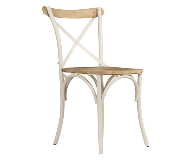 Križne stolice, 2 kom., bijele, masivno drvo manga