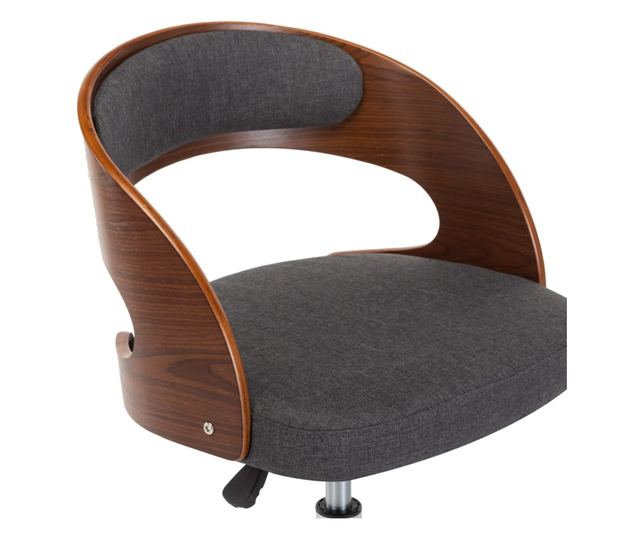 Jedilni stoli, 2 kosa, sivi, upognjen les in tkanina