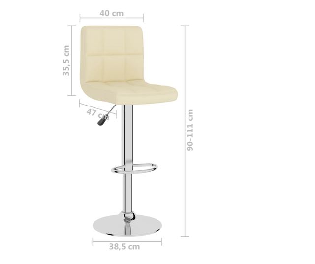 Barski stoli, 2 kosa, krem, blago