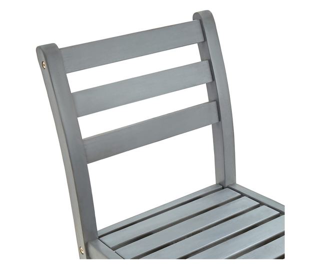 Scaune de bar, 4 buc., gri, lemn masiv de acacia