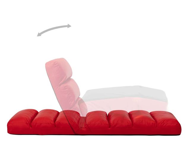 Πτυσσόμενη Καρέκλα Δαπέδου, Κόκκινη, από Συνθετικό Δέρμα