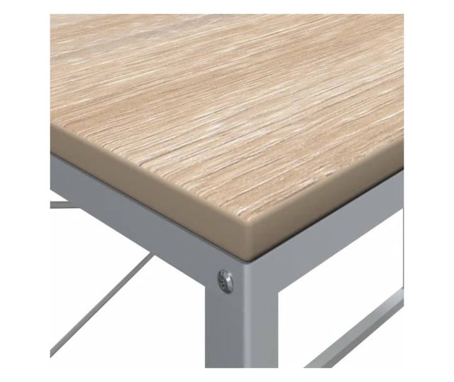 Stol za računalo bijeli i boja hrasta 110x60x70 cm od iverice