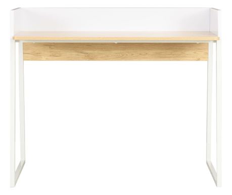 Pisalna miza bela in barva hrasta 90x60x88 cm 