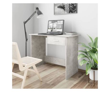 Pisalna miza betonsko siva 100x50x76 cm iverna plošča 