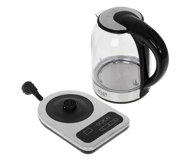 Електрическа кана с терморегулатор Adler AD 1293, 1.7 L, 2200W, Настройка 40-100C, Инокс