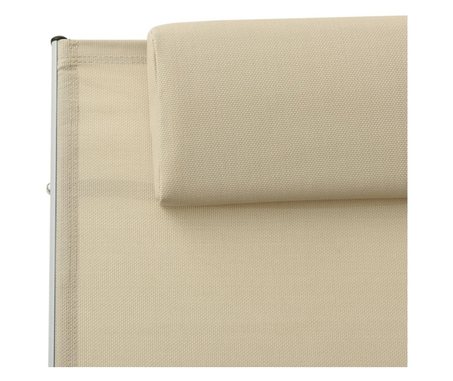 310530 Sun Lounger with Pillow Textilene Cream