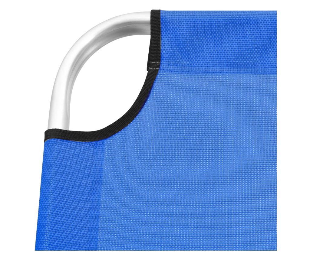 Zložljivo ležišče za starejše, ekstra visoko, modro, aluminijasto - 6