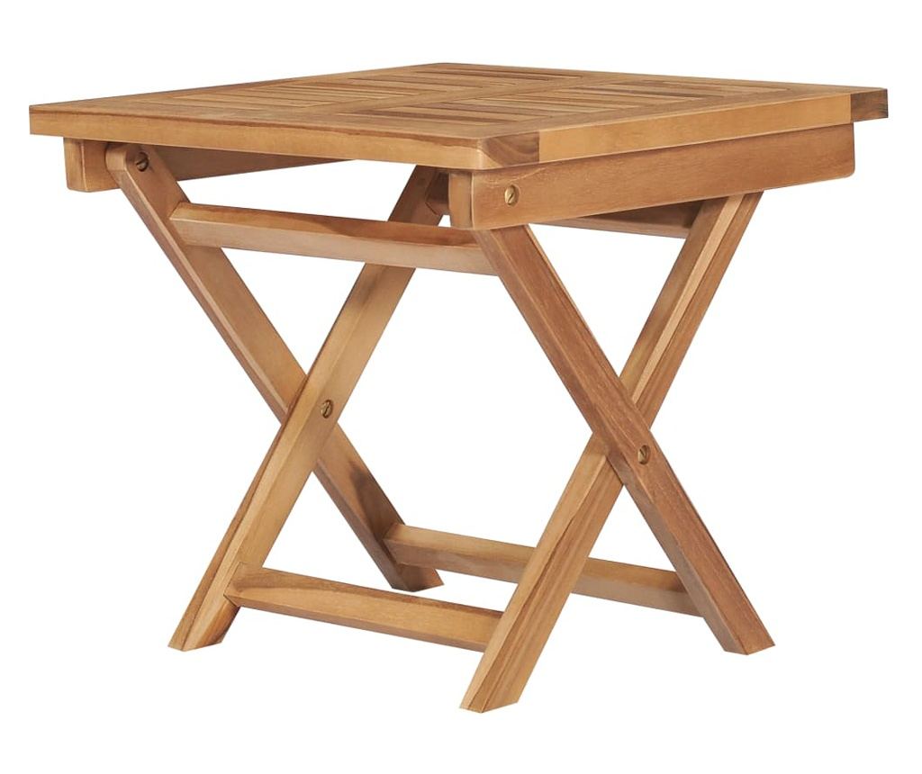 Сгъваем комплект градински мебели, 3 части, масивно тиково дърво - 7