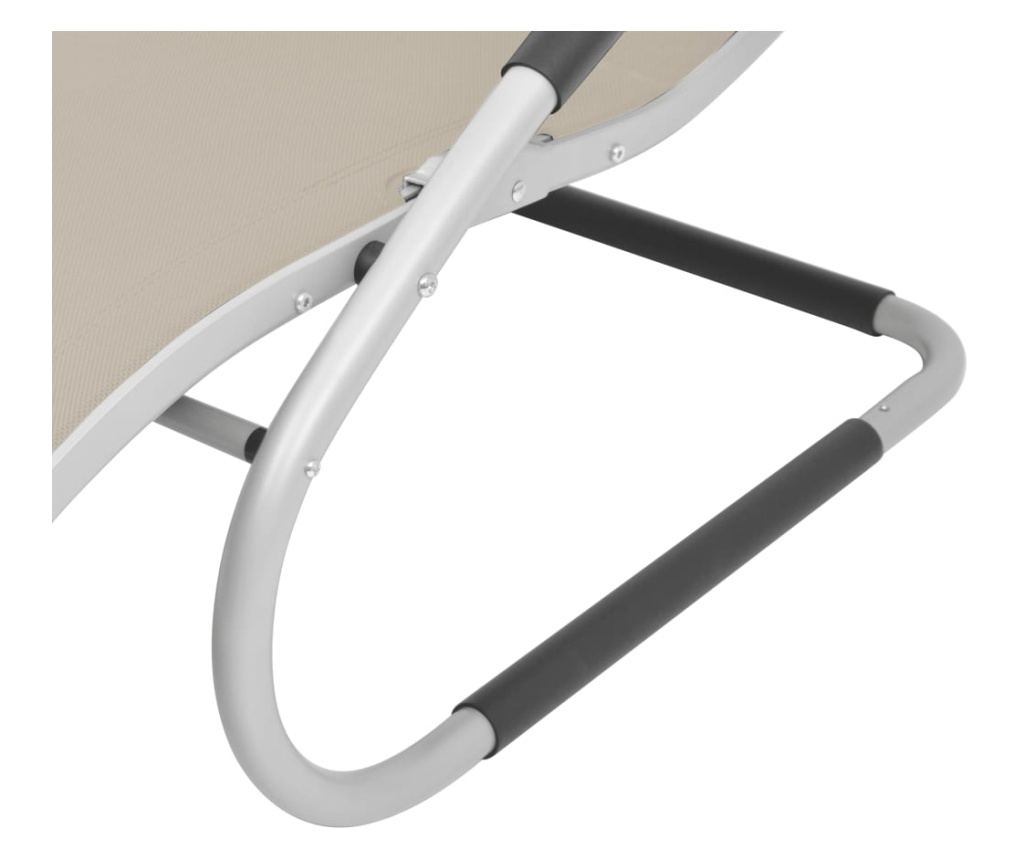 Ležalnik s blazino, krem, aluminij in tekstilen. - 6