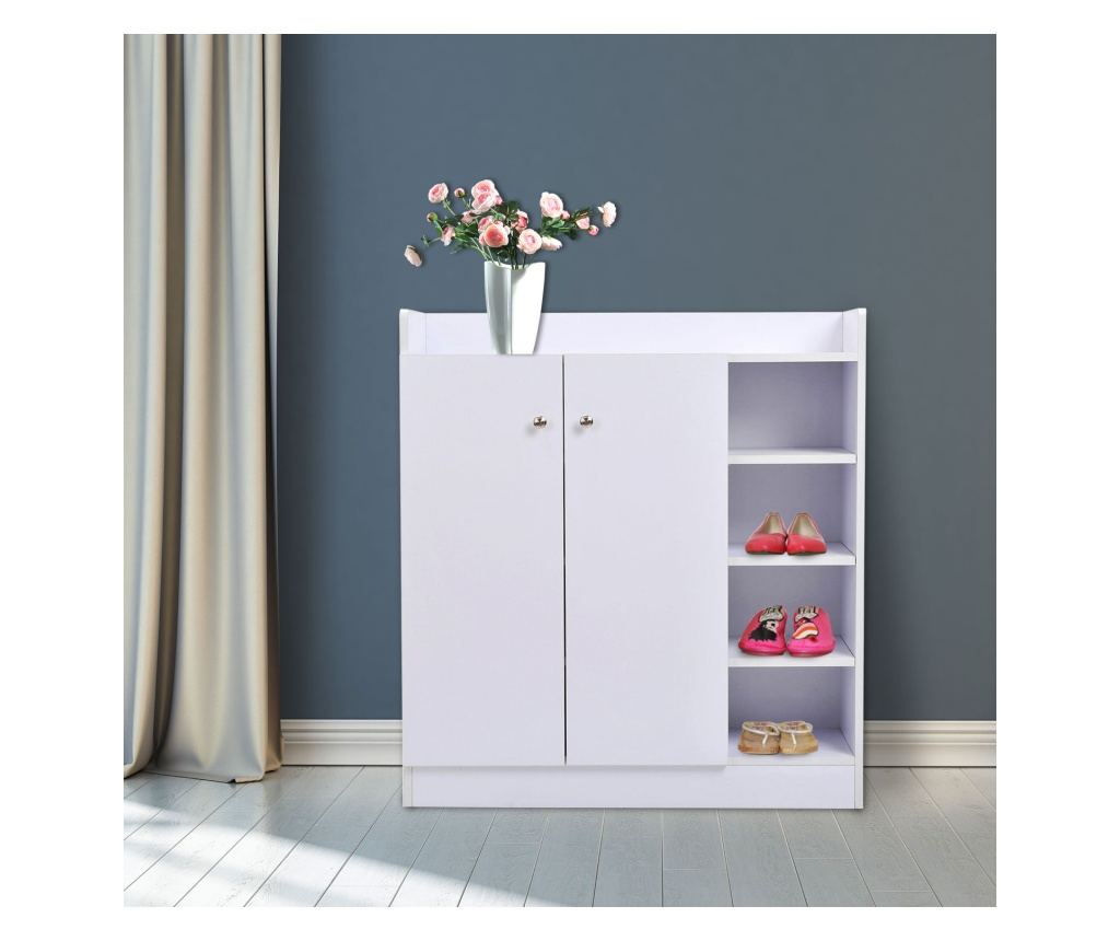Pantofar cu rafturi, 83x30x90cm, alb - 3