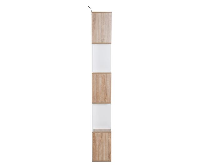 Homcom Librarie De Perete Moderna 5 Rafturi In Lemn Alb, 60x24x184.5cm