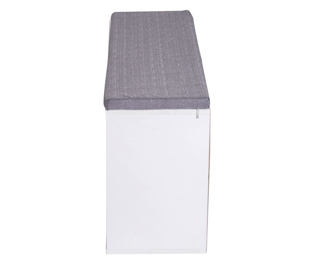 Homcom Bancuta Dulap Pantofi Cu Rafturi Reglabile In Lemn Alb Si Gri, 104x30x48cm - 7
