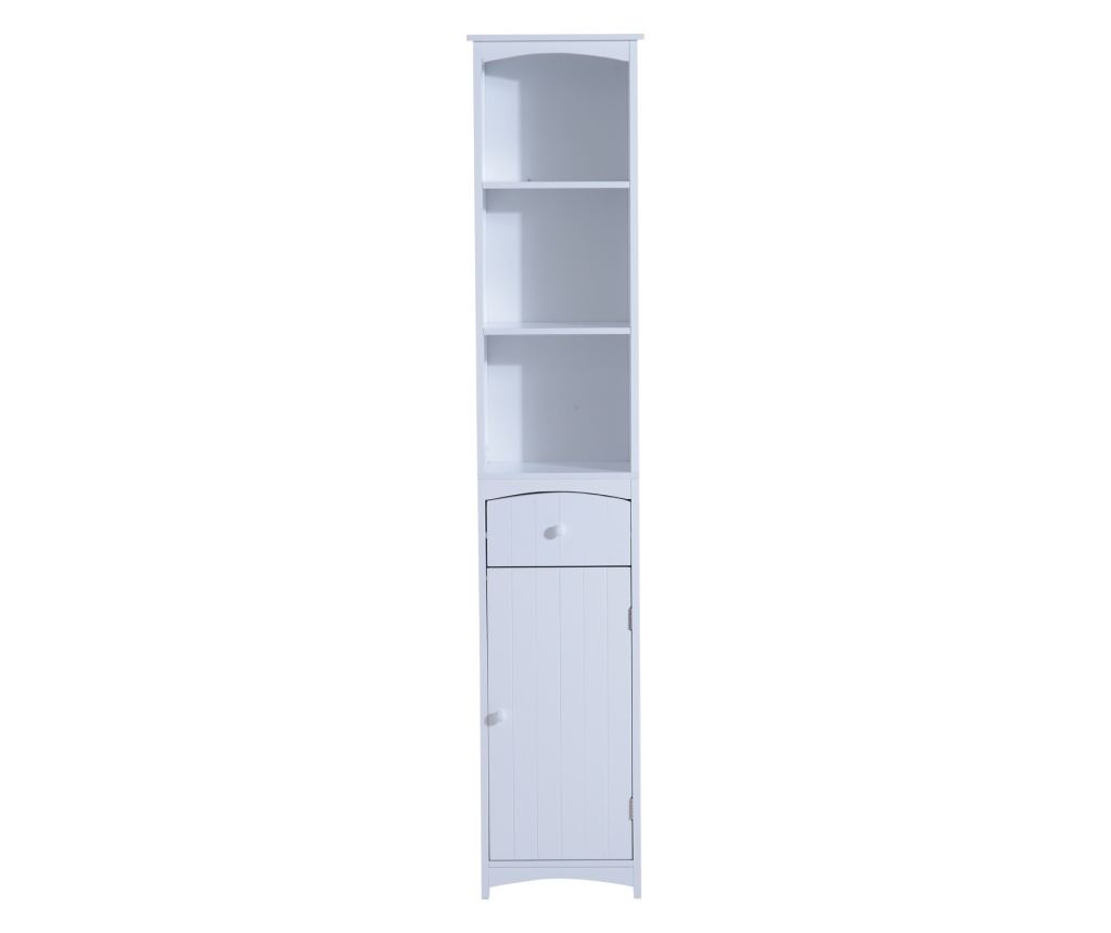 Homcom Mobilier Coloana Mdf Alba Pentru Baie 35x24x170cm - 5