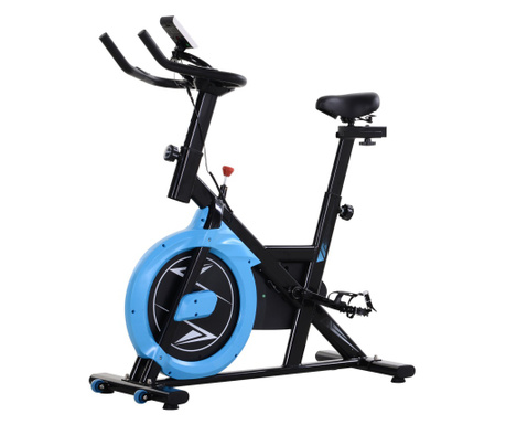 Homcom Bicicleta Fitness Intensitate Reglabila Negru Si Albastru Deschis