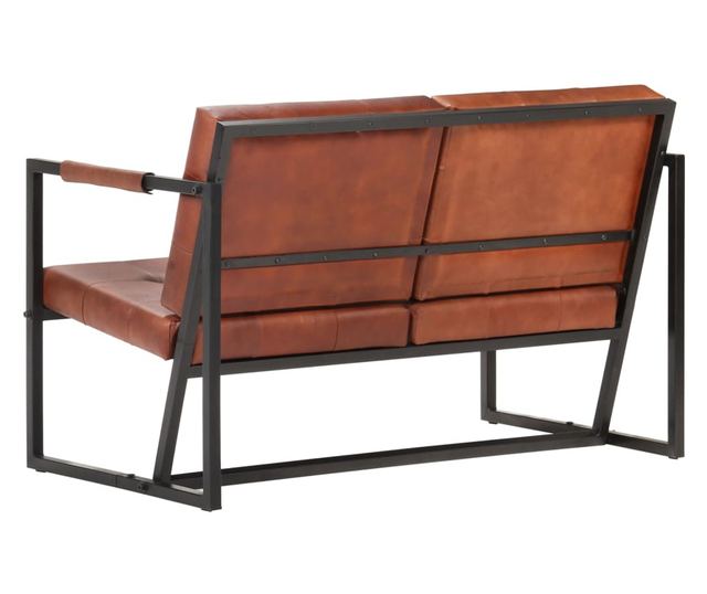 Canapea cu 2 locuri, maro, piele naturala de capra