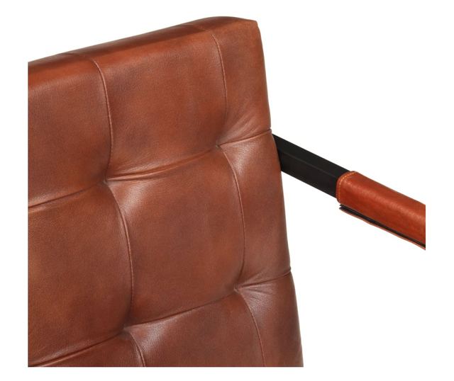 Canapea cu 2 locuri, maro, piele naturala de capra