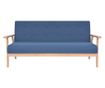 Триместен диван, текстил, син