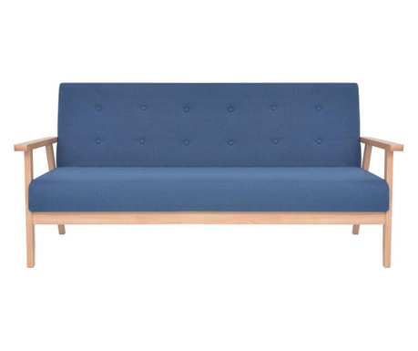 3 személyes kék szövet kanapé