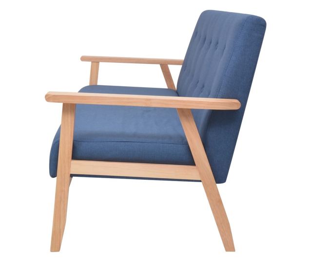 Триместен диван, текстил, син