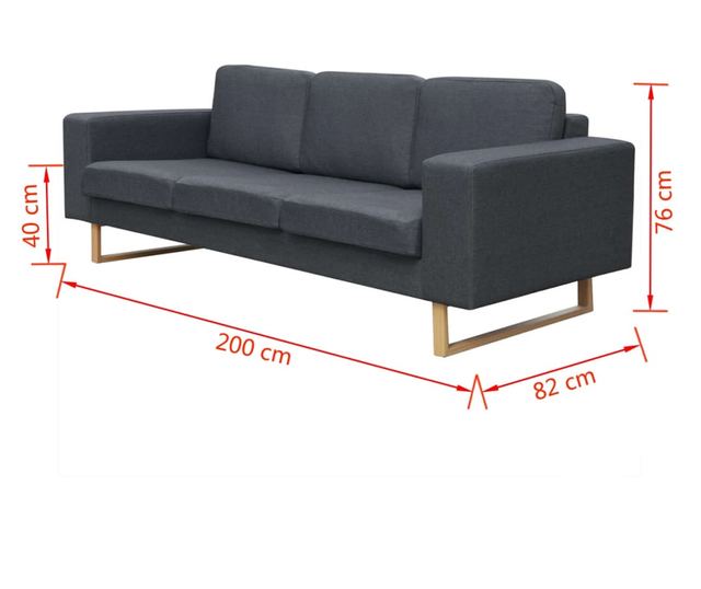 Canapea pentru 3 persoane Gri inchis