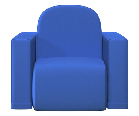 Canapea pentru copii 2-in-1, albastru, piele ecologica