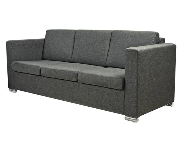 Комплект дивани, мека мебел, от две части, тъмно сиво